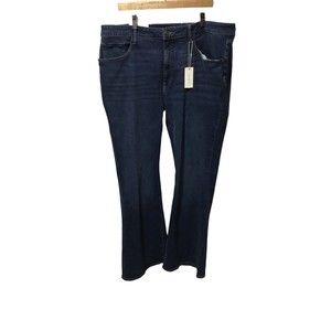 Warp + Weft Mia Miami Flare Jeans Womens Blue High Rise Plus Sz 22